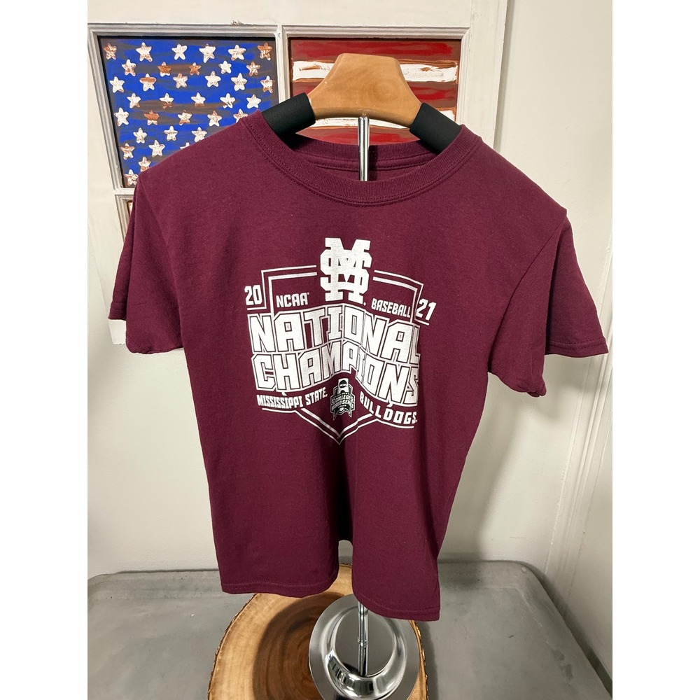 Mississippi State Bulldogs NCAA Baseball National Champions 2021 Kids T-Shirt